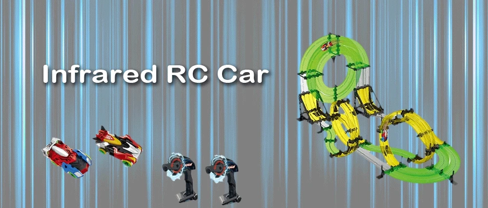 Abay Горячие AF665 двойной трек 3D соревнования инфракрасный 2 RC автомобили с 2 ручными коленями 48 шт. трек YH-61