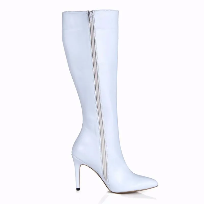 Женские зимние сапоги; женская обувь из искусственной кожи; Zapatillas botas zapatos mujer; женские сапоги до колена на высоком каблуке; женская свадебная обувь для вечеринок и клубов
