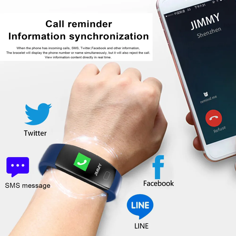 Спортивные Bluetooth камеры браслет кровяное давление упражнения сердечного ритма шагомер Смарт часы для Iphone samsung 15J Прямая