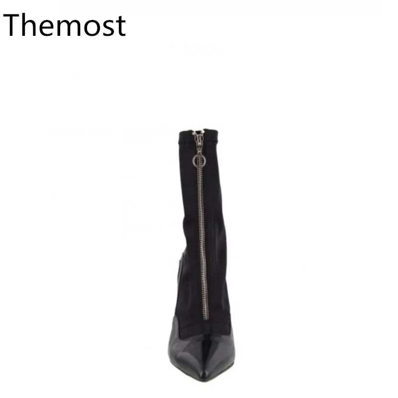 2018 европейский и американский реальный кожаные высокие острым короткие женские