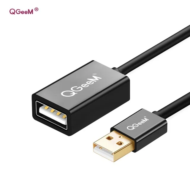 QGeeM USB Удлинительный кабель, шнур, Супер Скоростной USB 3,0, кабель для мужчин и женщин, 1 м, 2 м, 3 м, кабель для синхронизации данных, USB 2,0, удлинитель, удлинитель, USB - Цвет: 2.0