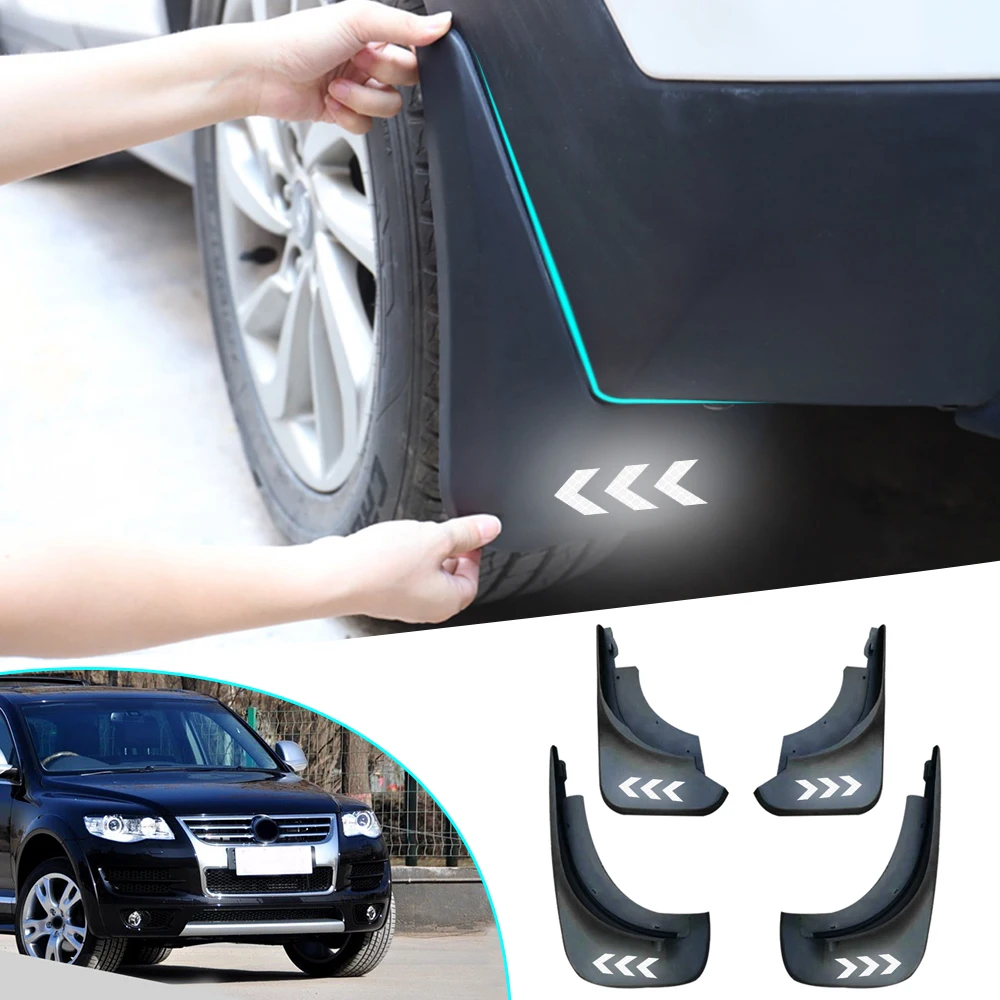 Для VOLKSWAGEN VW Touareg Mk1 Mk2 2004- Брызговики светоотражающий логотип Предупреждение Брызговики автомобильные аксессуары 4 шт