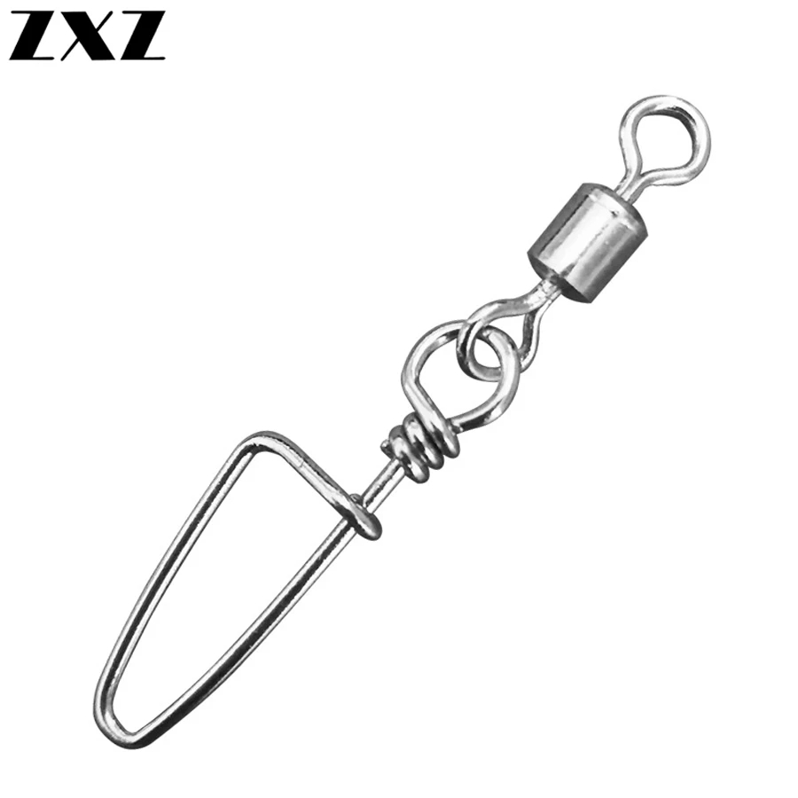 

30pcs MS+HX Rolling Swivel with Coastlock Snap Size 2 4 6 Hook Lure Connector Terminal Quick Change Swivels for Fishing Tackle