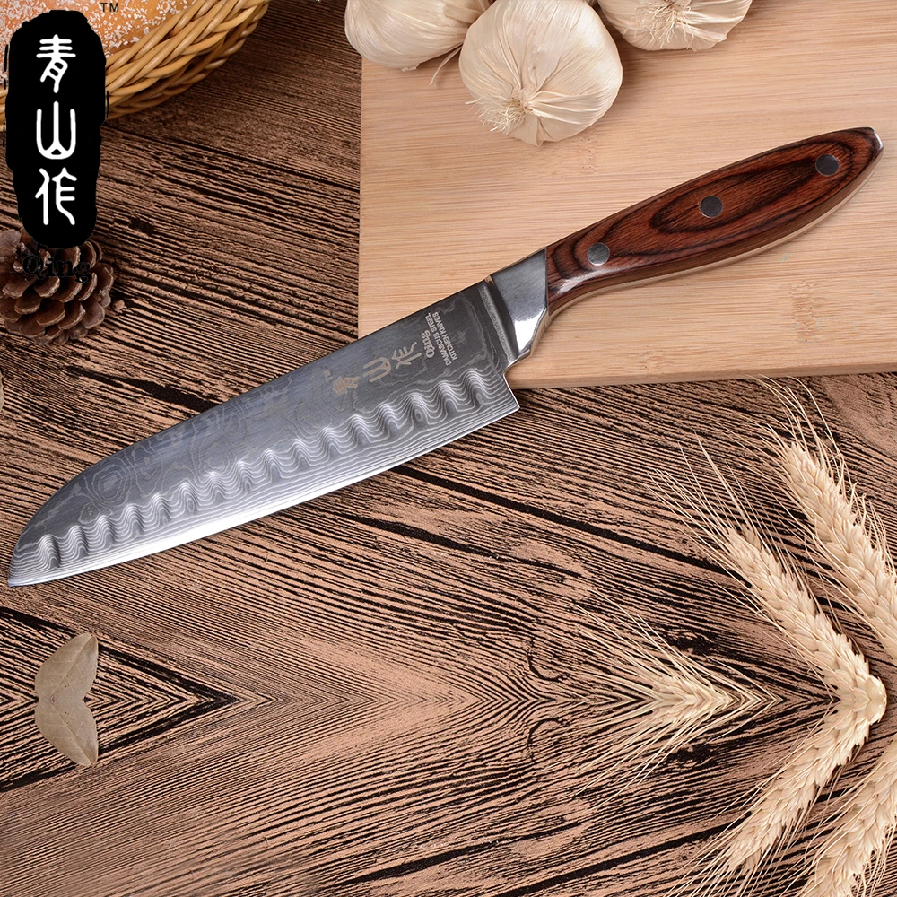 Цин высокая прочность дамасский нож VG10 стальной инструмент для приготовления