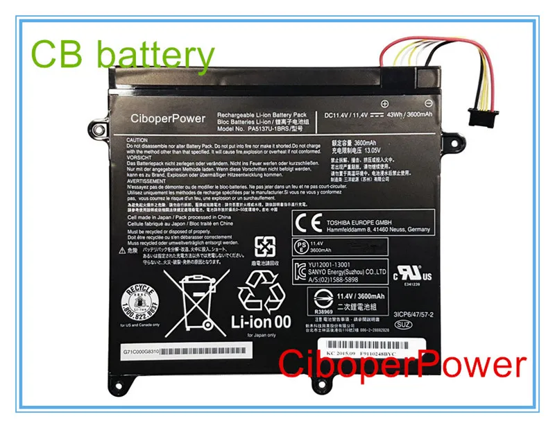 Оригинальная качественная батарея для ноутбука PA5137U 1BRS Z10t A 13V 11 4 V 43Wh|Аккумуляторы