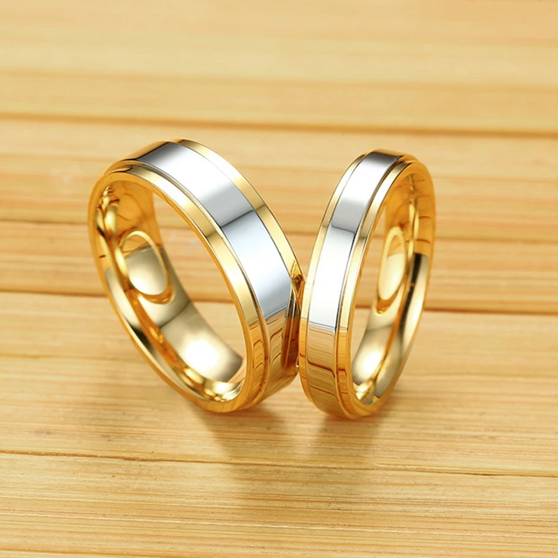 Обручальные кольца для нее и для него Love Forever Promise Fine titanium стали золотого цвета модные ювелирные изделия лучший друг поддержка выгравированы