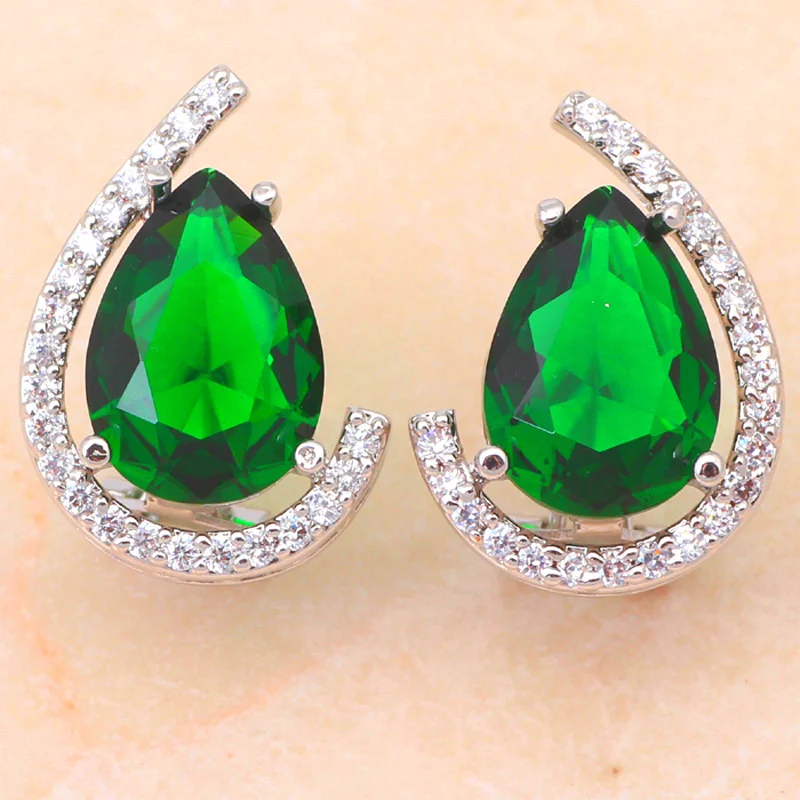 Top quality Silver tone Zircon Health Nickel &amp Lead free Earring Necklace Ring sz #7.5 #8.5 #9.25 Jewelry Set JS303A | Украшения и