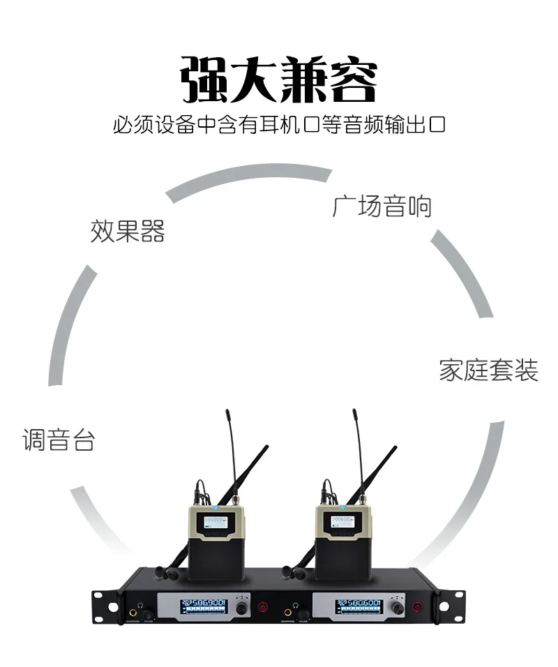 UK-9400 UHF стерео Беспроводная система монитора 572-603 MHZ профессиональная цифровая сценическая система внутриканального монитора