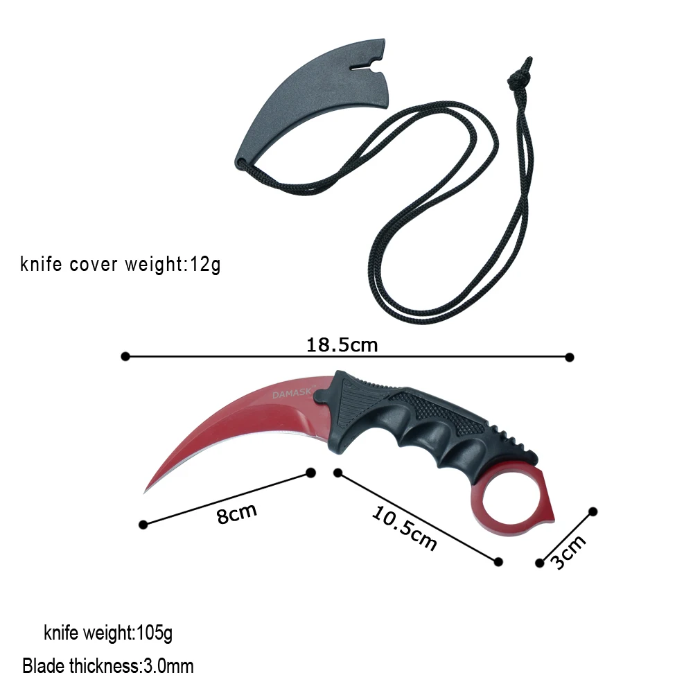 Sharp Открытый выживания ножи дамаск бренд CSGO Counter Strike керамбитовый нож нержавеющая