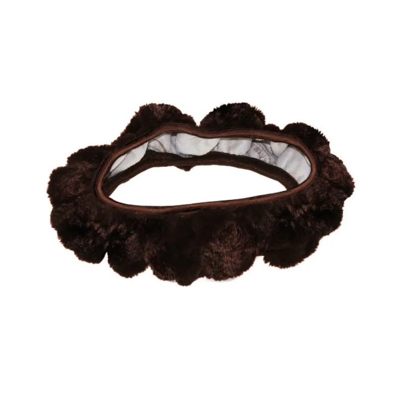 Мягкий теплый плюшевый зимний автомобильный чехол на руль эластичный