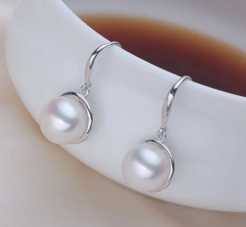 Женские серьги из натурального пресноводного жемчуга ASHIQI висячие серебра 925