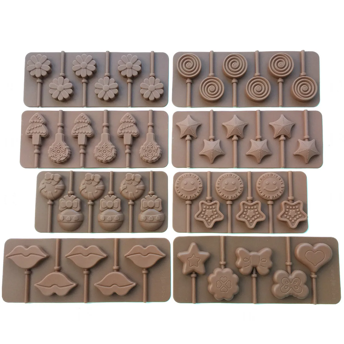 Животные цветок Звезда Снежинка Дерево череп ребенок 10 форм силиконовые леденец