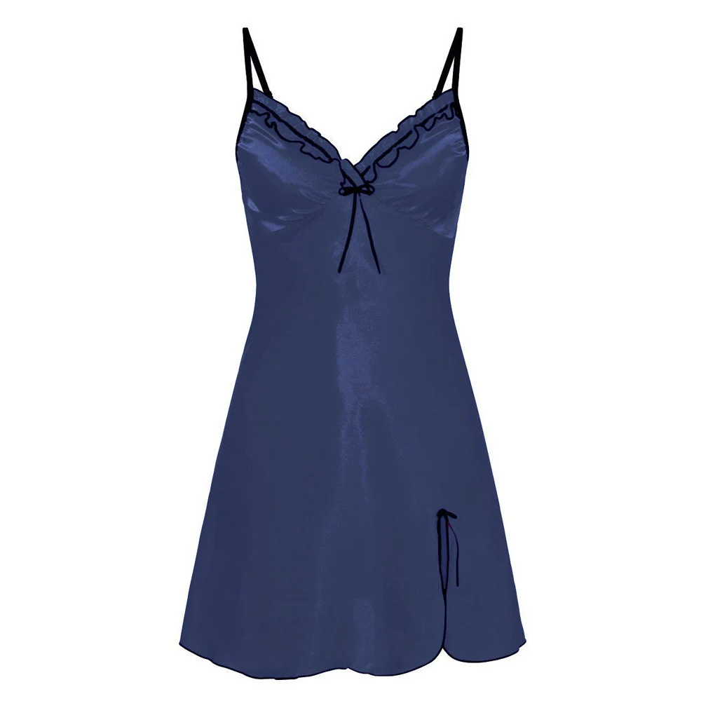 2019 женское сексуальное атласное шелковое нижнее белье ночная сорочка для