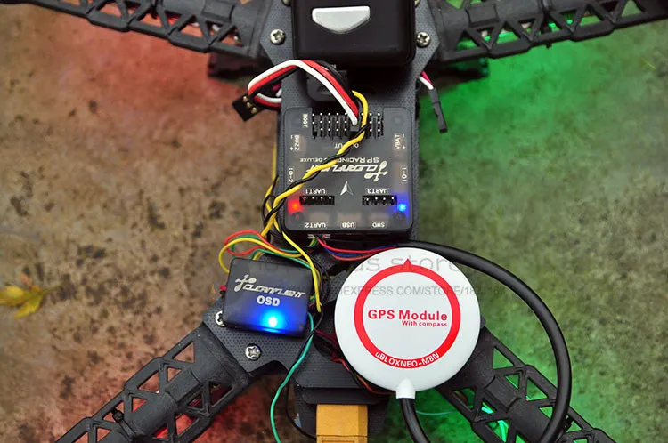 Набор управления полетом мини дрона DIY SP racing F3 + mini M8N GPS CF OSD держатель для