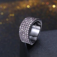 elegant pink cubic zirconia ring for women black gun plated party fashion jewellry ring size 6 7 8 ar2129