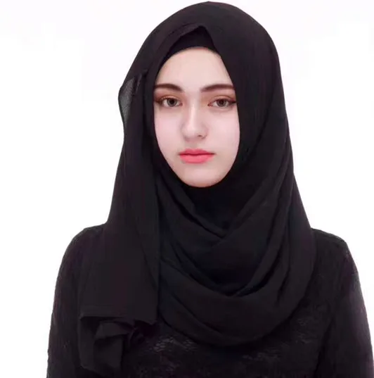 Последние толстый пузырь шифон мгновенный хиджаб платок шарф мусульманский