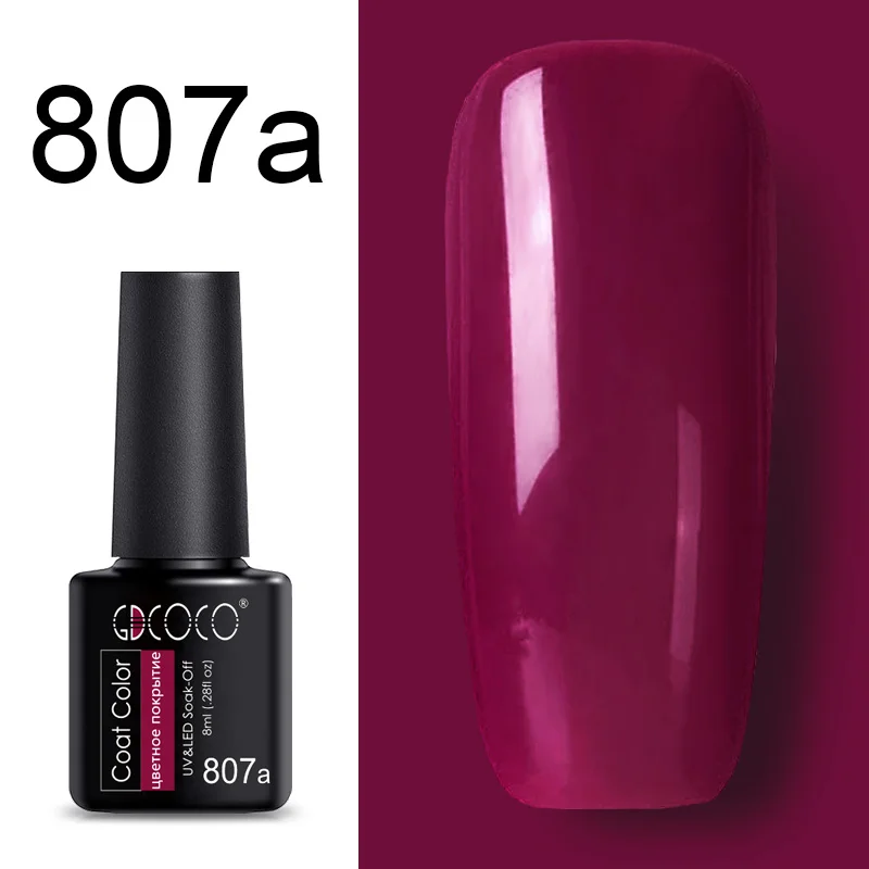 807a 86102 GDCOCO Новое поступление лучший лак гель года Soak Off светодио дный LED гель лаки для ногтей база пальто не протирать Топ Цвет гель лак Ногтей гель - Цвет: 807a
