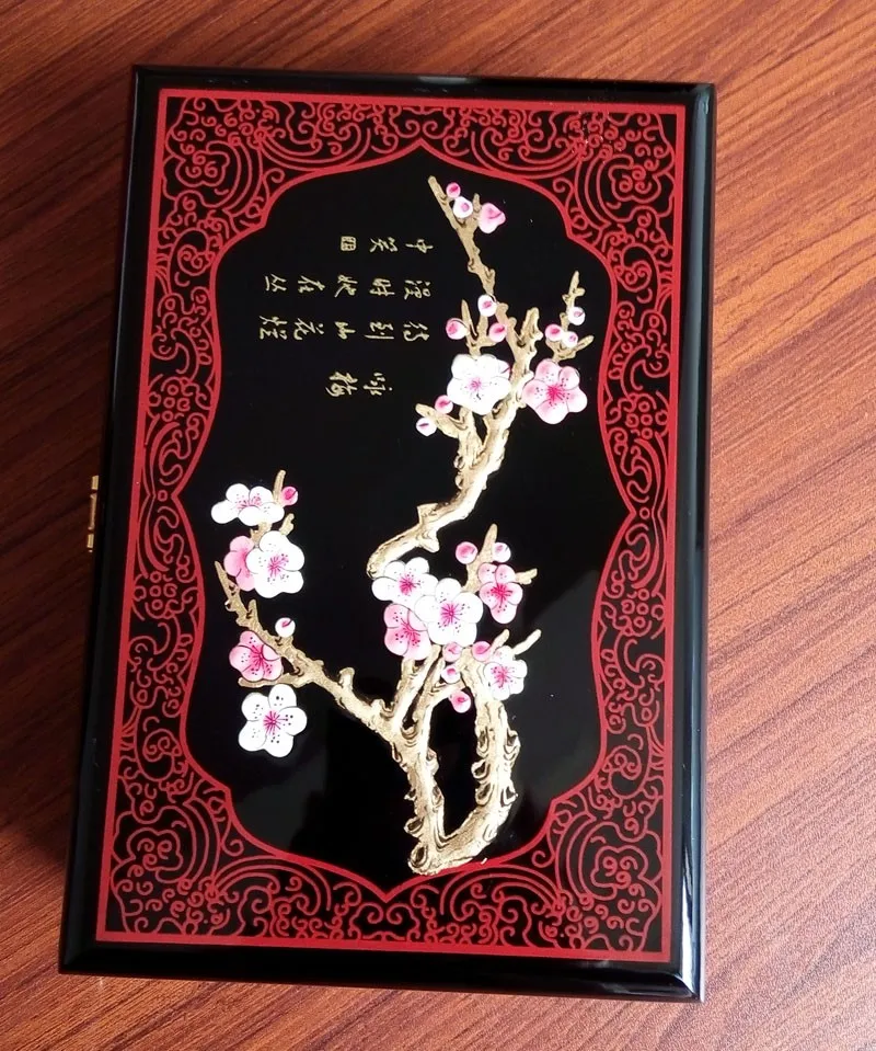 Китайский Pingyao ручной светильник кисти лаковые Китай лаковые ювелирные изделия коробка или чехол туалетный чехол деревянные ремесла свадебный Декор
