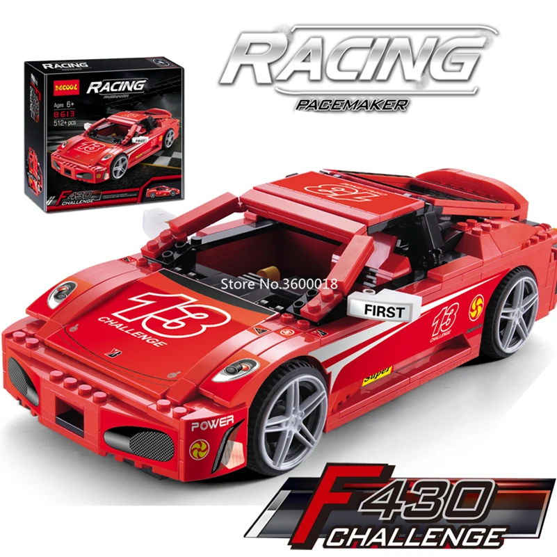 DECOOL 8613 спортивный гоночный автомобиль 512 шт. lepinly Technic F430 вызов 1:17 Модель