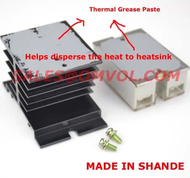 Max.40A SSR твердотельное реле + термосмазка окрашенная теплоотвод 2 винта |