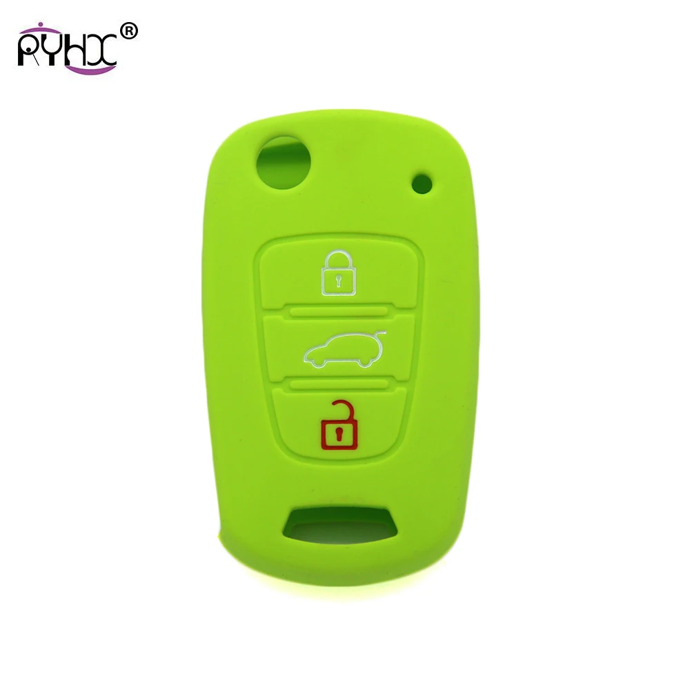 RYHX 3 Buttons Silicone Car Remote Flip Key Cover Case Fob Shell Holder For Rio K2 K5 Sportage Optima i20 i30 i35 Solaris Verna |
