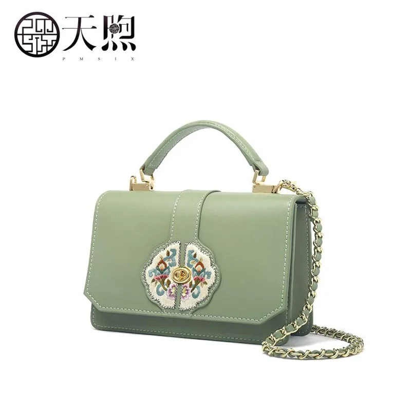 2020 New cowhide luxury leather embroidery bags designer women Leather bag shoulder crossbody for | Багаж и сумки