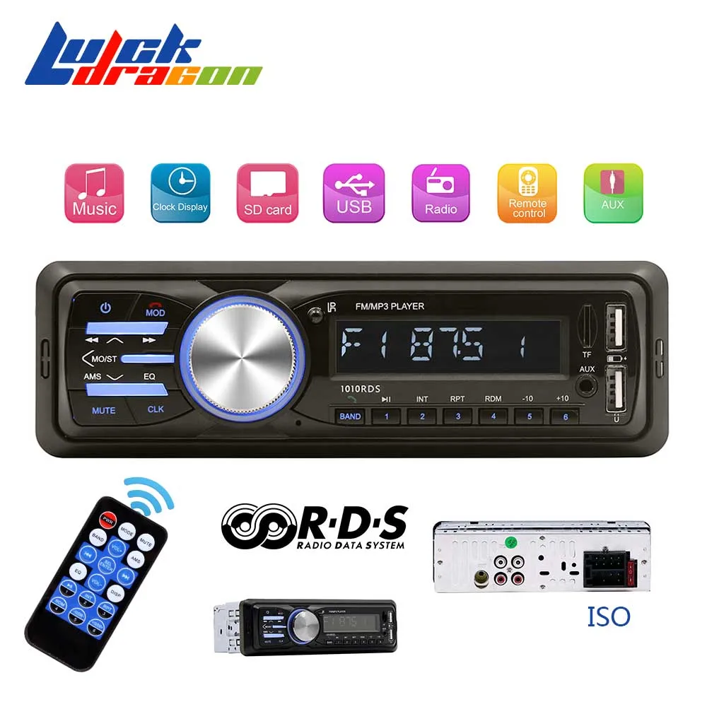 Авторадио Bluetooth Handsfree Автомагнитола RDS FM Aux приемник автомобильный аудио SD USB 1 din