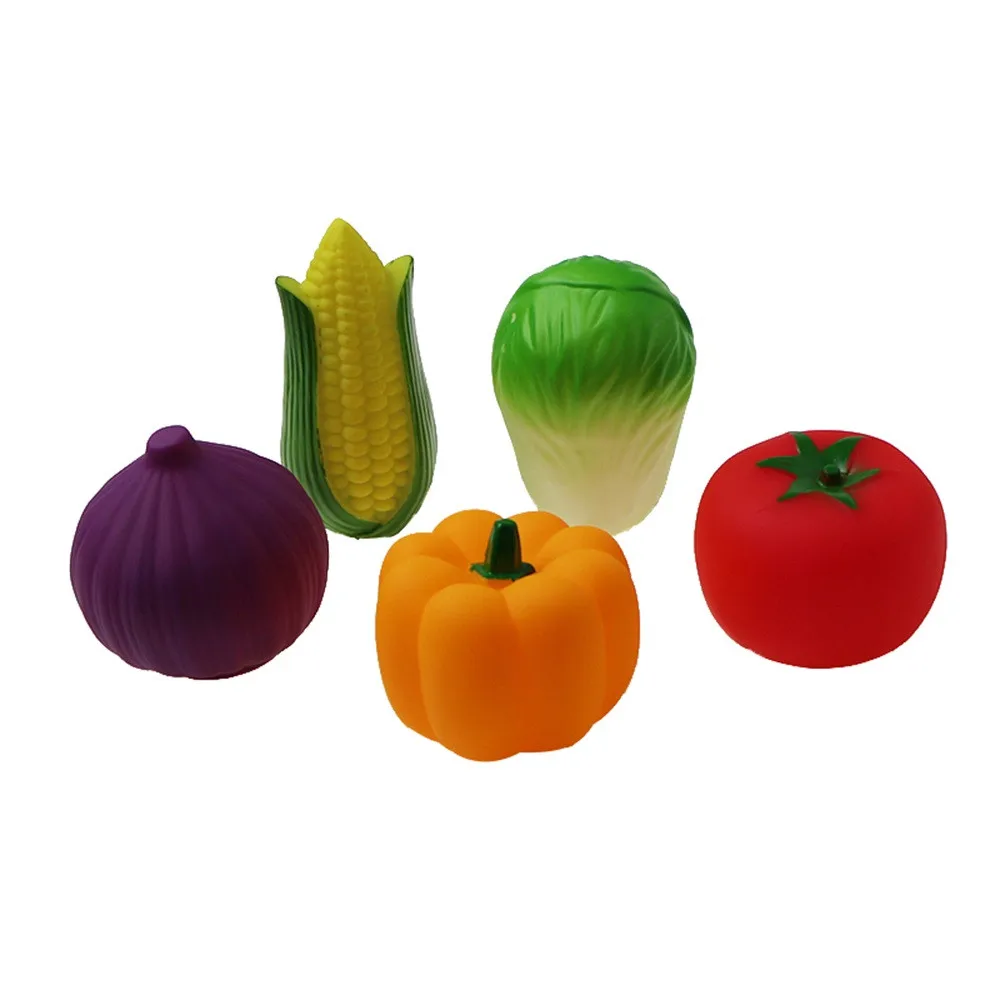 Детские игрушки для купания воды Овощи Игрушки ванны детей сжимаемые