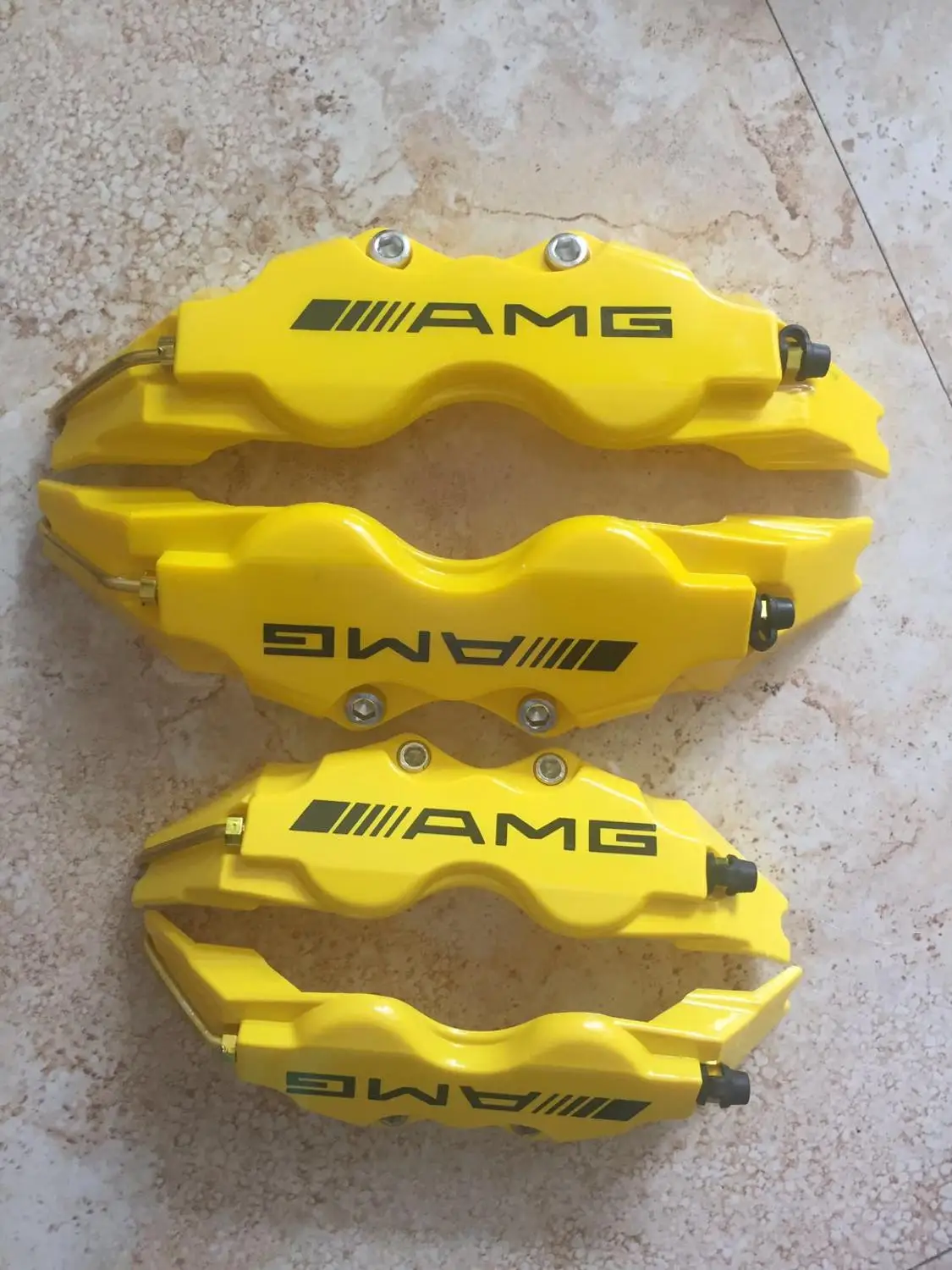 Yellow KUNBABY ABS пластик с белой бумагой черный AM G логотип дисковый тормозной суппорт Чехлы Размер L/M/S для M ercedes Ben z - Название цвета: Yellow