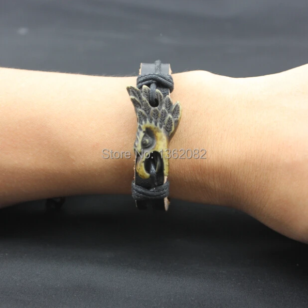 Крутой браслет унисекс в тибетском стиле этническая искусственная кожа MB54 |