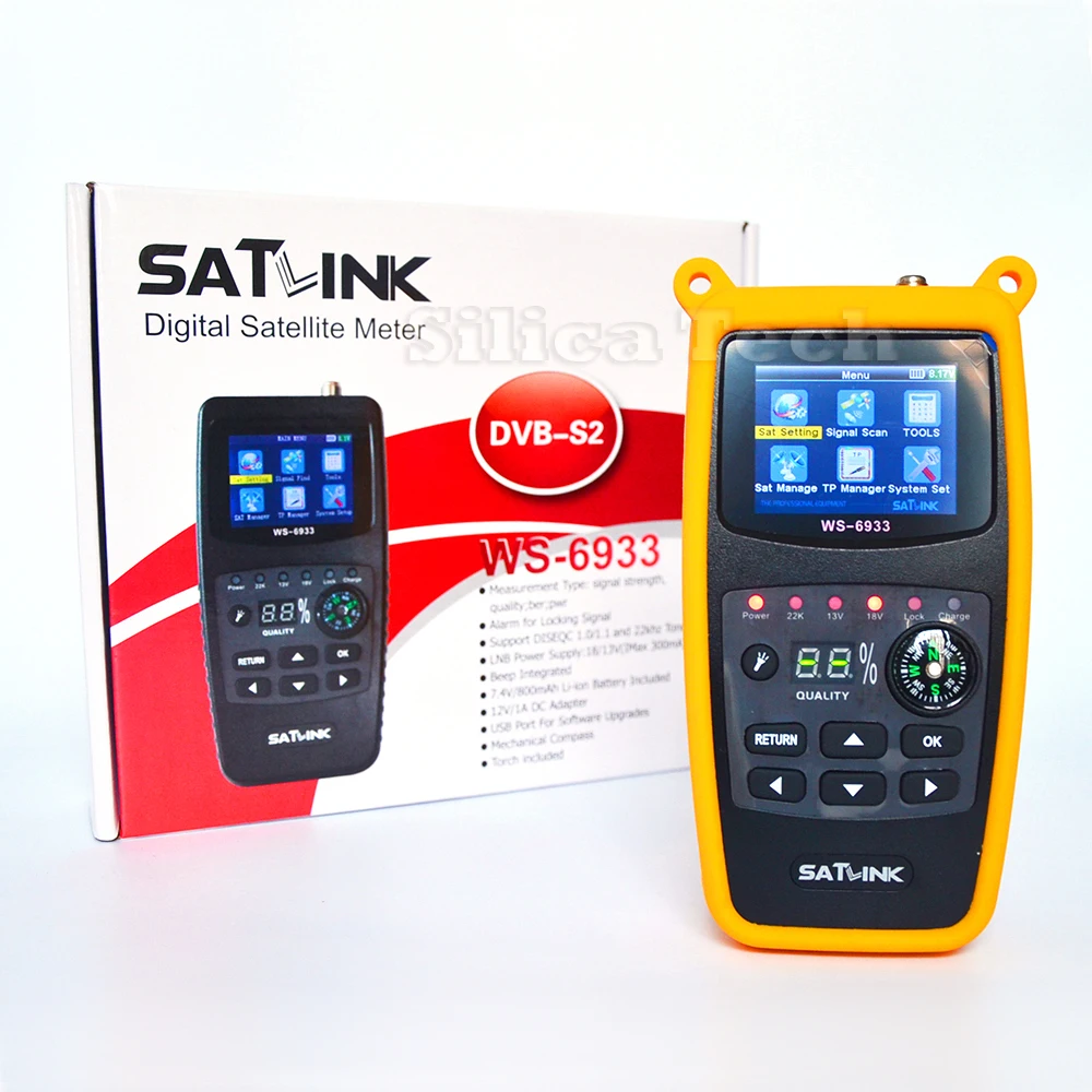 Оригинальный Новый Satlink WS 6933 DVB S2 FTA C & Ку Цифровой спутниковый Finder метр с компасом