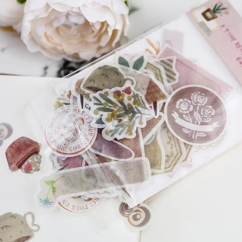 64 шт./лот журнал японский бумажный цветок винтажный календарь кофейный