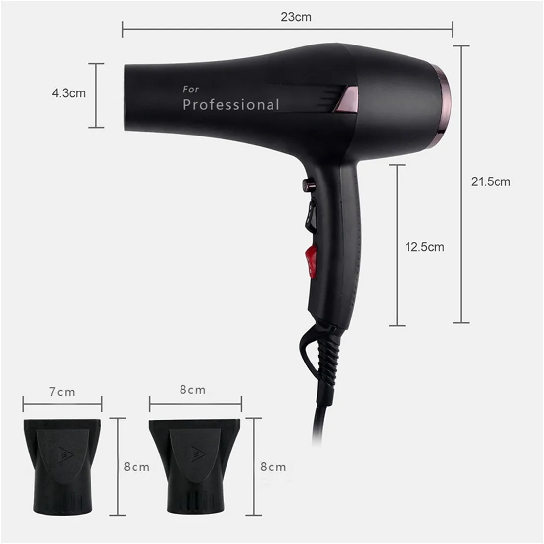 Профессиональный бытовой фен для волос высокого качества и прочный воздуховод
