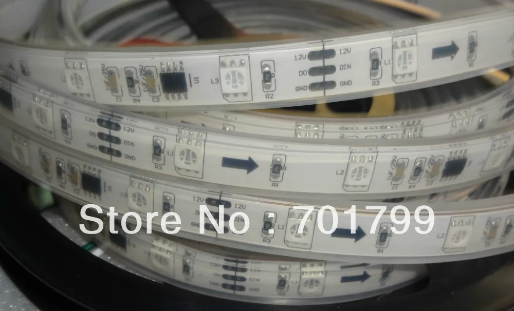 5 м DC12V 30 светодиодов/м 10 шт. ws2811 ic/метр (10 пикселей) светодиодная цифровая лента IP68