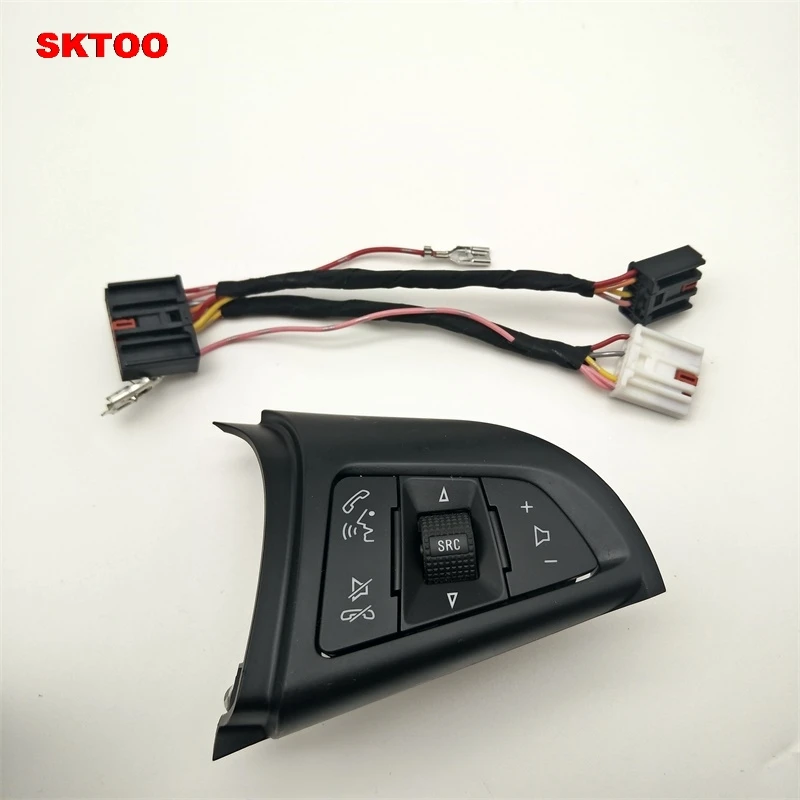2pcs volume and wire SKTOO для Chevrolet Cruze 2009- Круиз Переключатель многофункциональный руль переключатель громкости переключатель Bluetooth - Цвет: 2pcs volume and wire