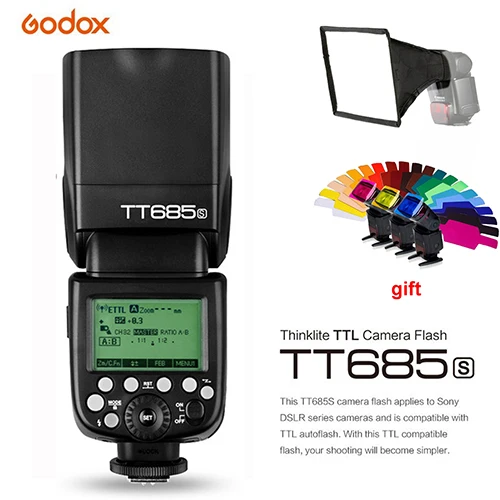 TT685S Беспроводная вспышка Godox TT685S 2,4G HSS 1/8000s i-ttl GN60+ X1T-S триггер для sony A77II A7RII A7R A58 A9 A99 A6300 A6500 - Цвет: TT685S