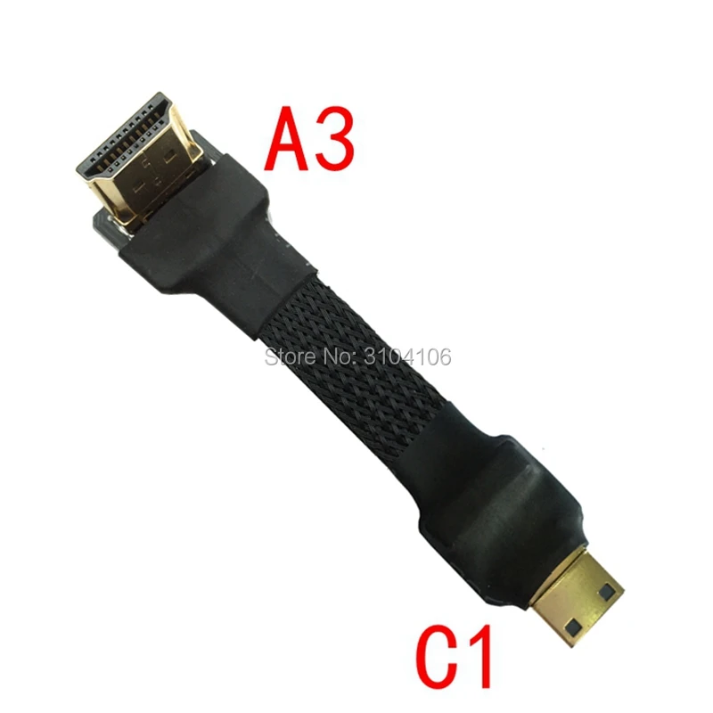 FPV Mini HDMI совместимый штекер к 2 0 Micro экранированный FPC плоский кабель для