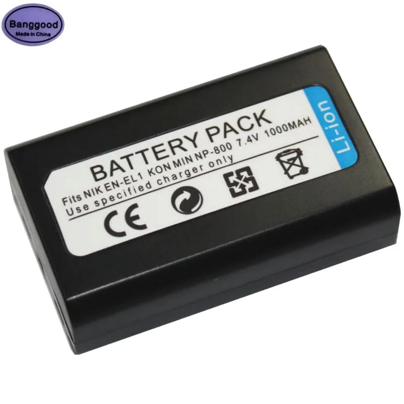 

7.4V 1000mAh EN-EL1 ENEL1 NP-800 NP800 Camera Battery For Nikon Coolpix 500 775 880 885 990 995 4300 4500 8700 Minolta A200 DG5W