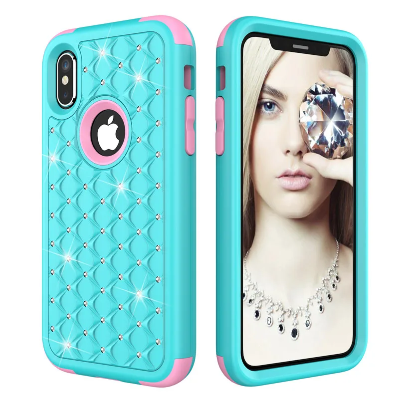 Противоударный армированный чехол для телефона s для iphone 11Pro Max X XR XS Max 6 7 8 plus, чехол для samsung Galaxy Note 8, чехол со стразами, 360 чехол