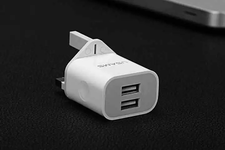 USAMS USB зарядное устройство 5 В/2,4 А зарядное устройство для мобильного телефона для iPhone samsung 2 порта EU/UK вилка настенное зарядное устройство для iOS/Android телефон зарядное устройство s