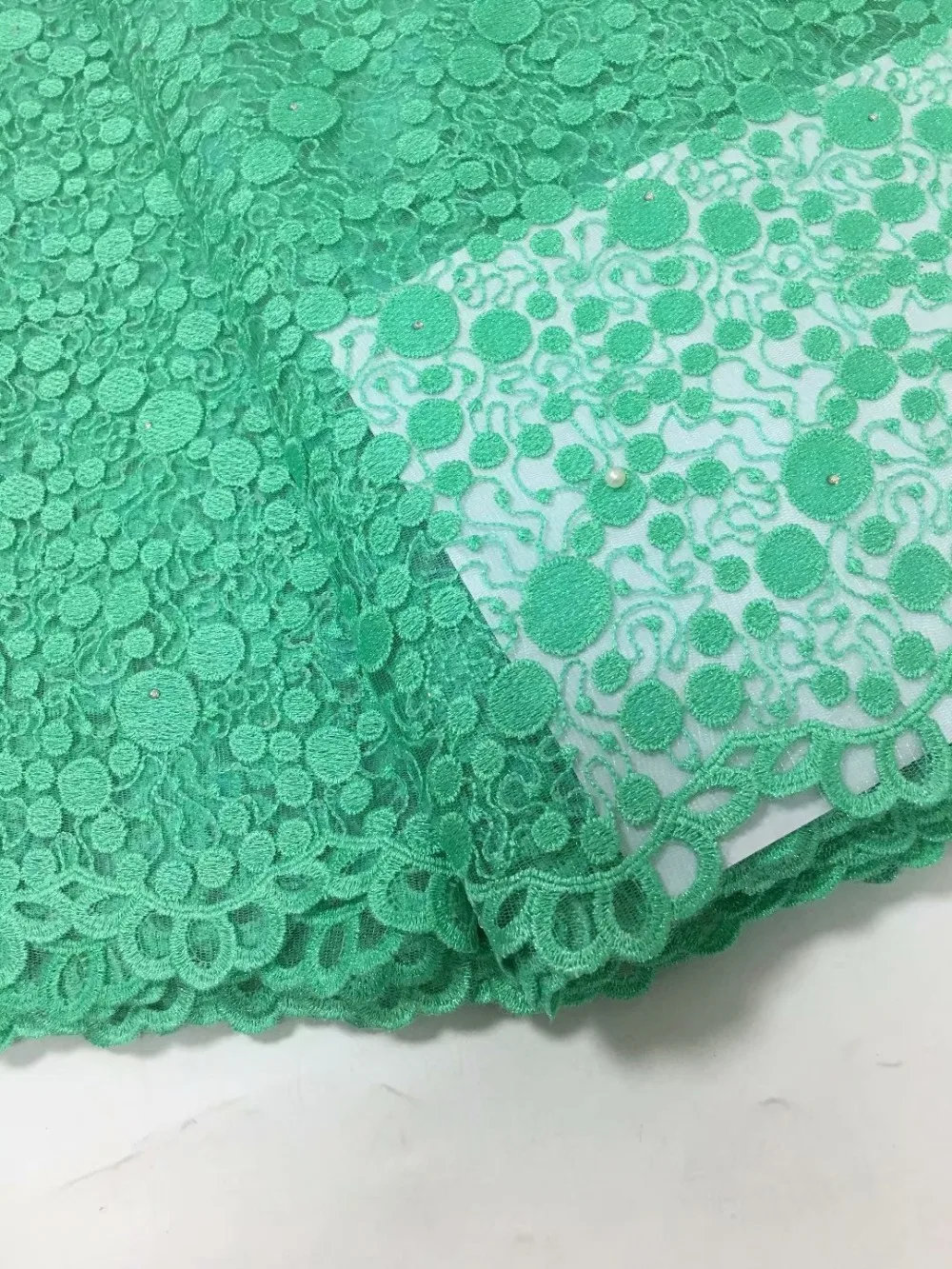Зеленые Африканские французского кружева в нигерийском стиле тюль кружевной