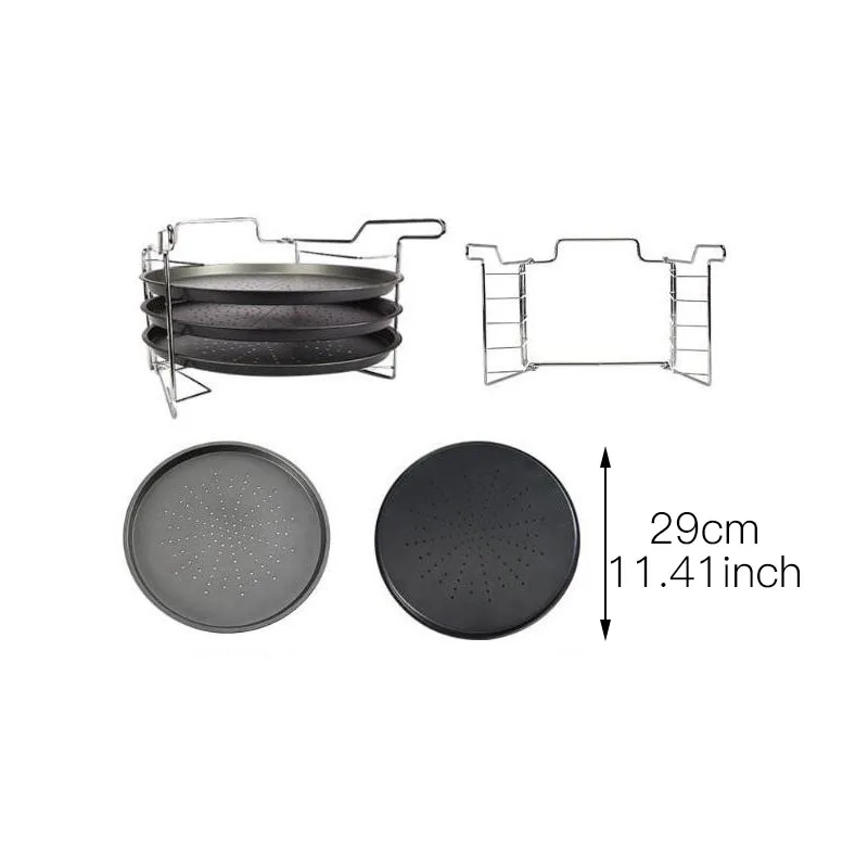 4 шт./компл. антипригарная сковорода для пиццы из углеродистой стали поднос