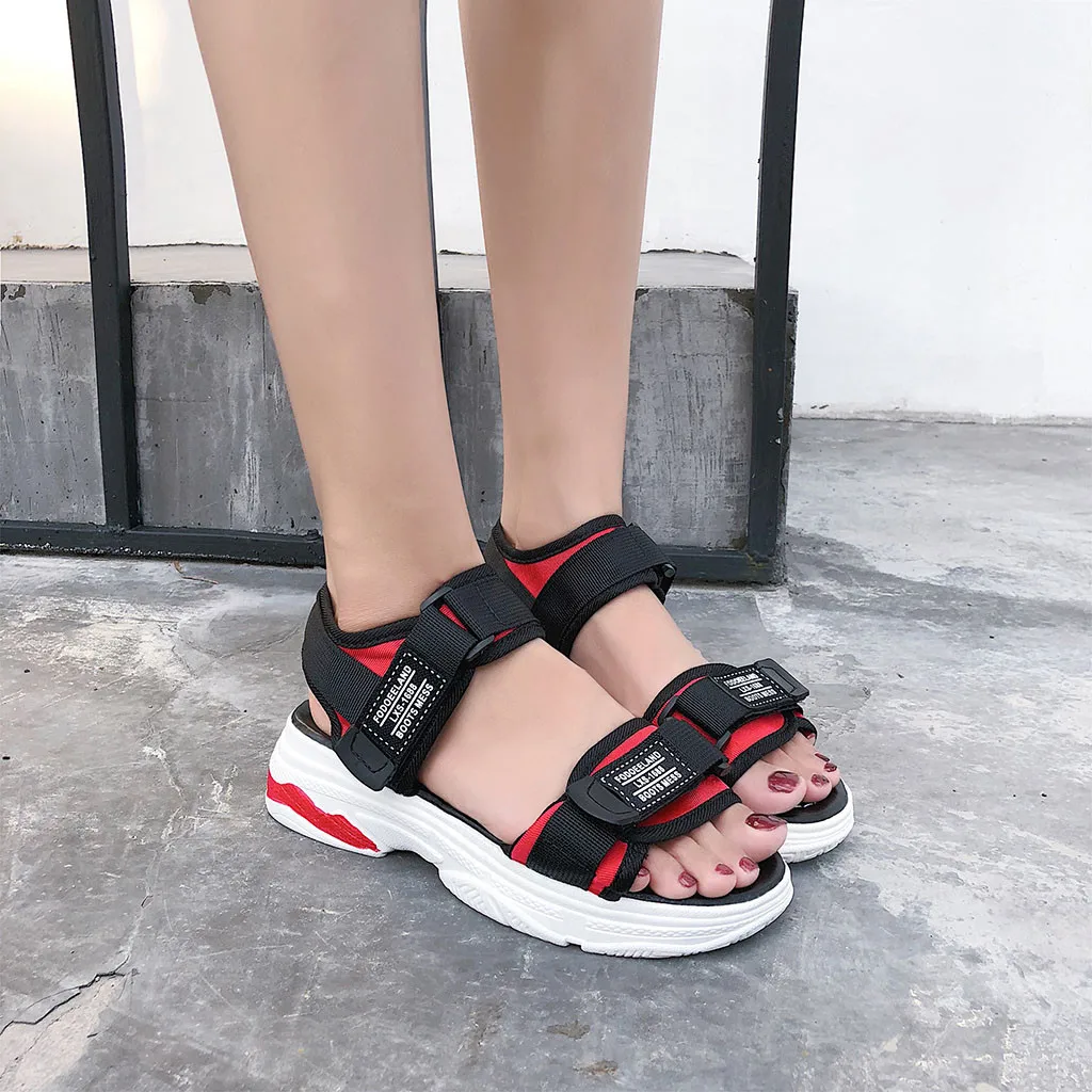 Женская обувь; коллекция года; Zapatos De Mujer; женские модные повседневные летние спортивные сандалии; обувь на толстой платформе и среднем каблуке; chaussures femme; Новинка