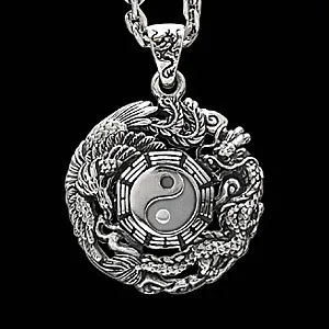 Подлинная серебряная подвеска с восточными колебаниями серебряный дракон Тай Чи