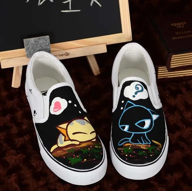 Новый стиль модная обувь унисекс с ручной росписью Женская парусиновая