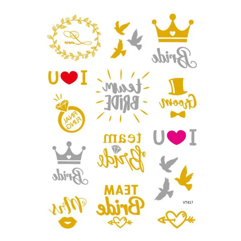 Наклейки на татуировку для девичника и свадебной вечеринки Вечеринка будущая