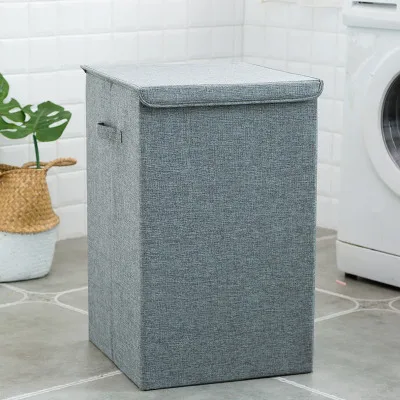 Gray S Хлопковая льняная корзина для белья складная корзина для прачечной большое водонепроницаемое ведро для белья для дома ванная комната корзина для хранения - Цвет: Gray S