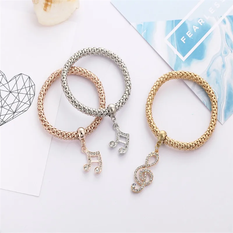 Многослойный браслет для женщин музыкальные амулеты блестящие повседневные и