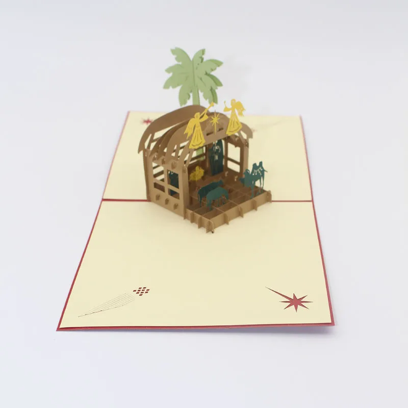 Ручной Киригами 3D Pop up высокого качества милые пустыне верблюд открытка рождении