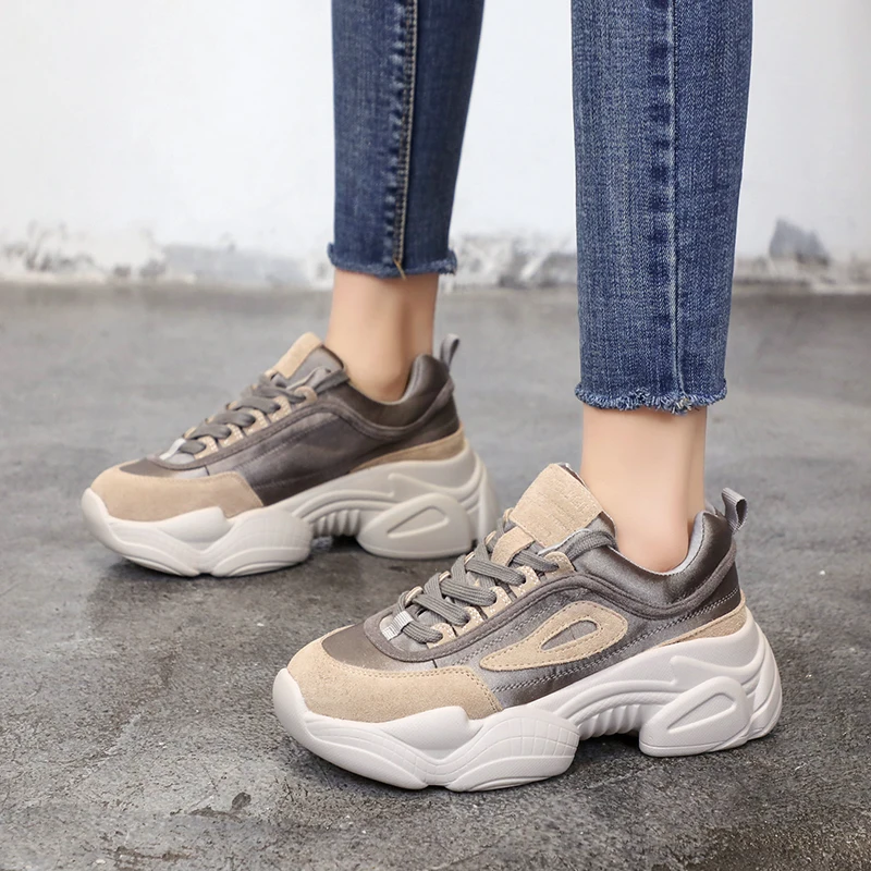 Tangnest/кроссовки Для женщин Туфли на плоской платформе шнуровке мягкая